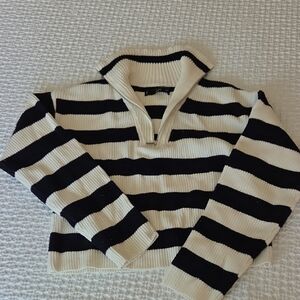 Mango Black and Cream Cowl Neck Sweater